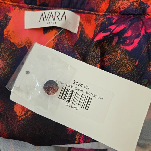 NWT Avara Bailey Floral Tiered Hem Boho Midi Dress Size Large *Missing Belt* - Picture 3 of 7